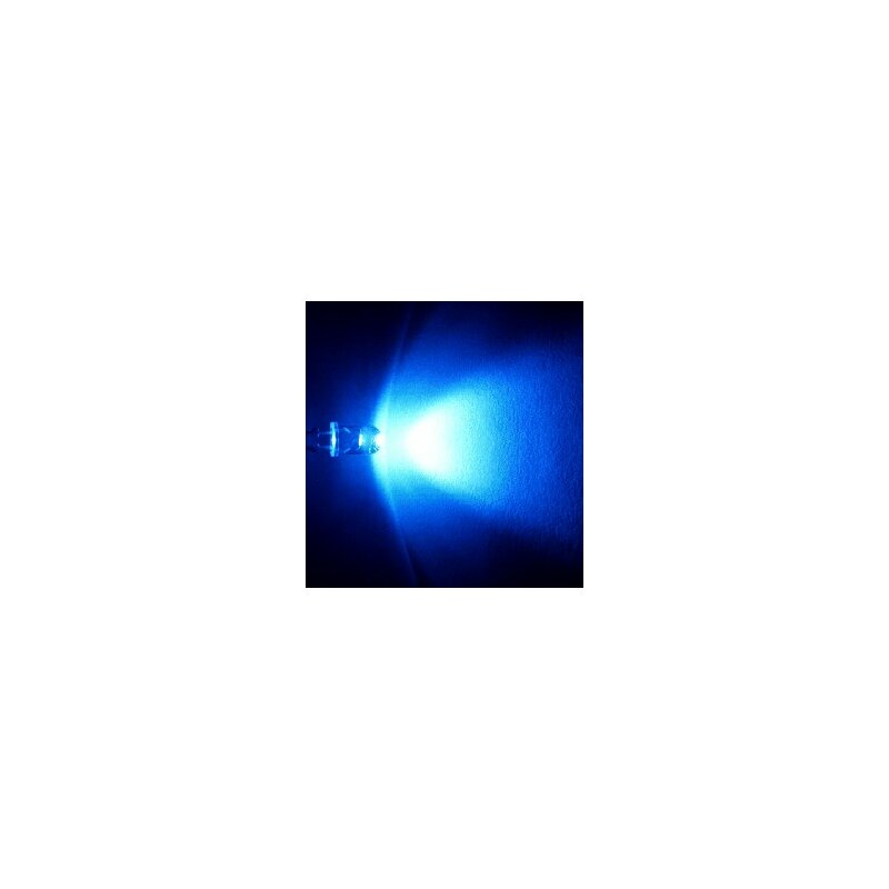 10x Superhelle LEDs 5mm für 5V ; 20cm Kabel ; Blau 
