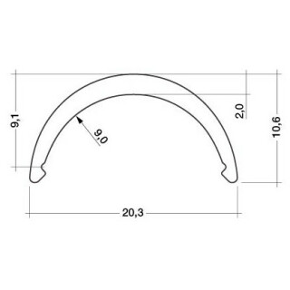 Abdeckung fr Aluminium Mini-Profil diffus 1m